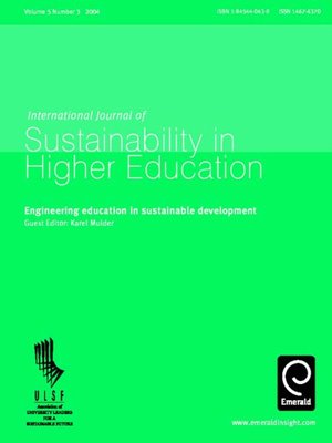 cover image of International Journal of Sustainability in Higher Education, Volume 5, Issue 3